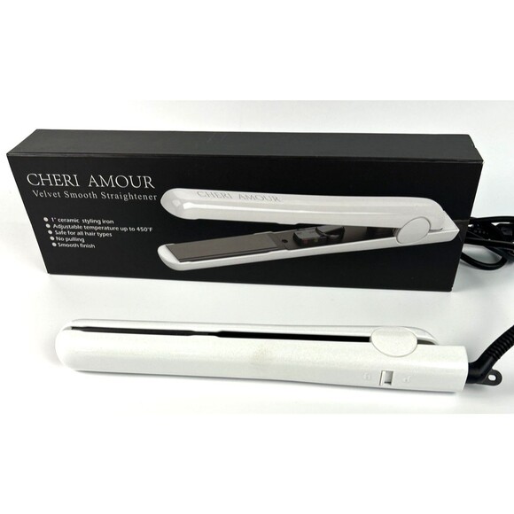 NEW! Cheri Amour 450° PORCELAIN CERAMIC 1" Flat Iron Hair Straightener - Picture 7 of 8